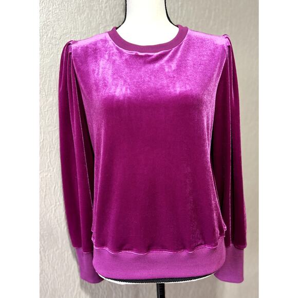 JODIFL Tops - Jodifl A Special Place Velour Velvet Knit Pullover Women's Fuchsia Pink Small
